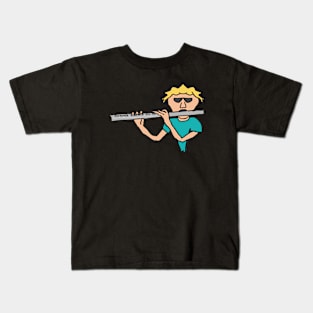 Flute Player Kids T-Shirt